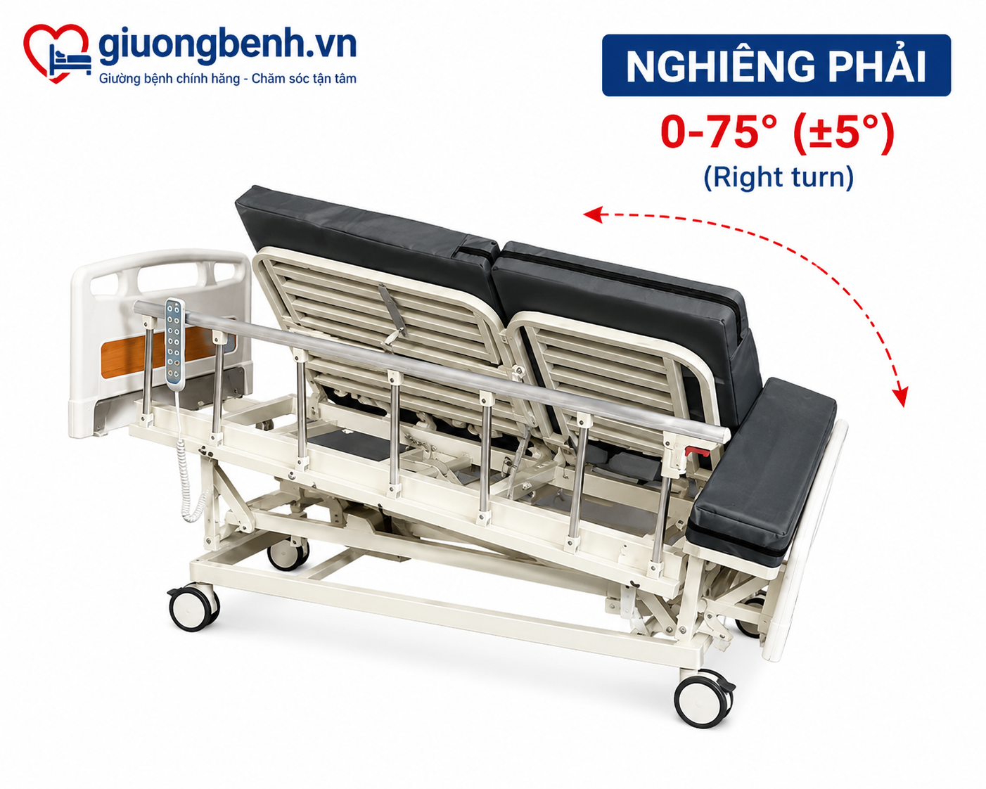 Giường GBM-091EC lật trái phải 45 độ
